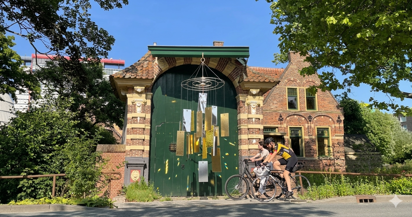 Passing Tales — Render of the final prototype hung on the Hammenpoort gate