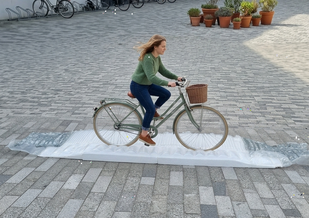 Passing Tales — First person bicycle perspective of the installation