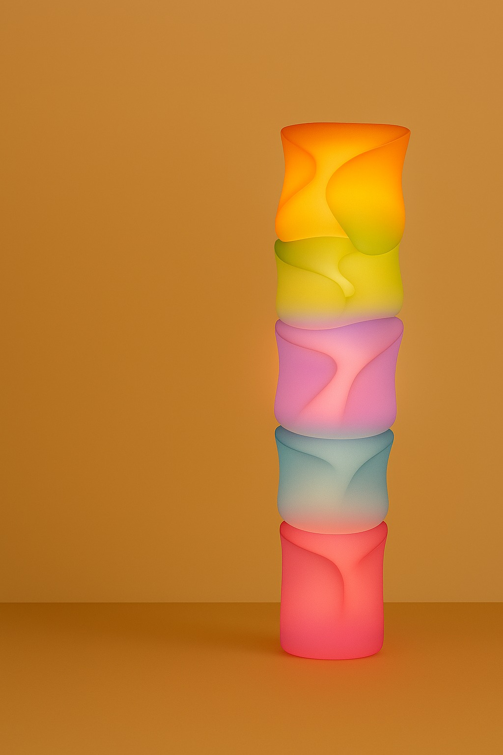 Glow Blocks — Alternative pastel colorway with five organic modules