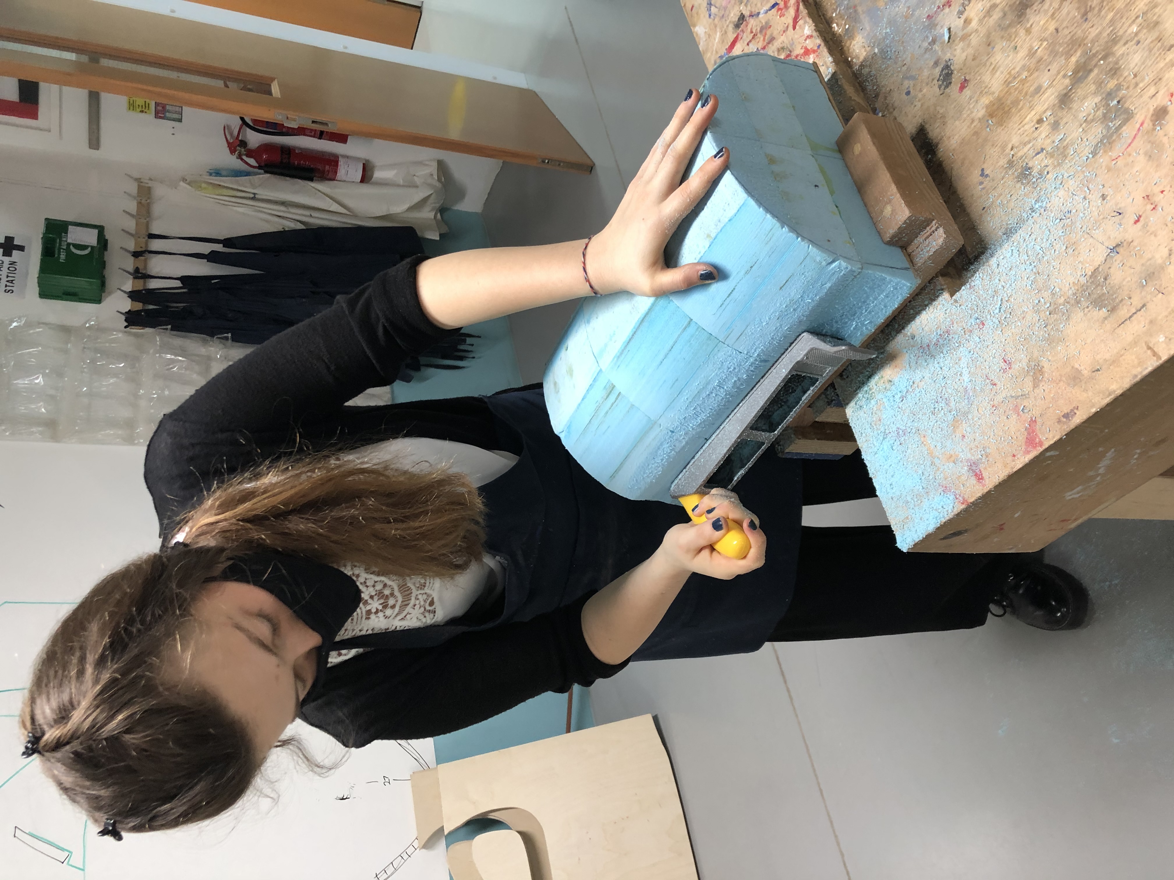 PawHaven — Painting a foam model in the workshop