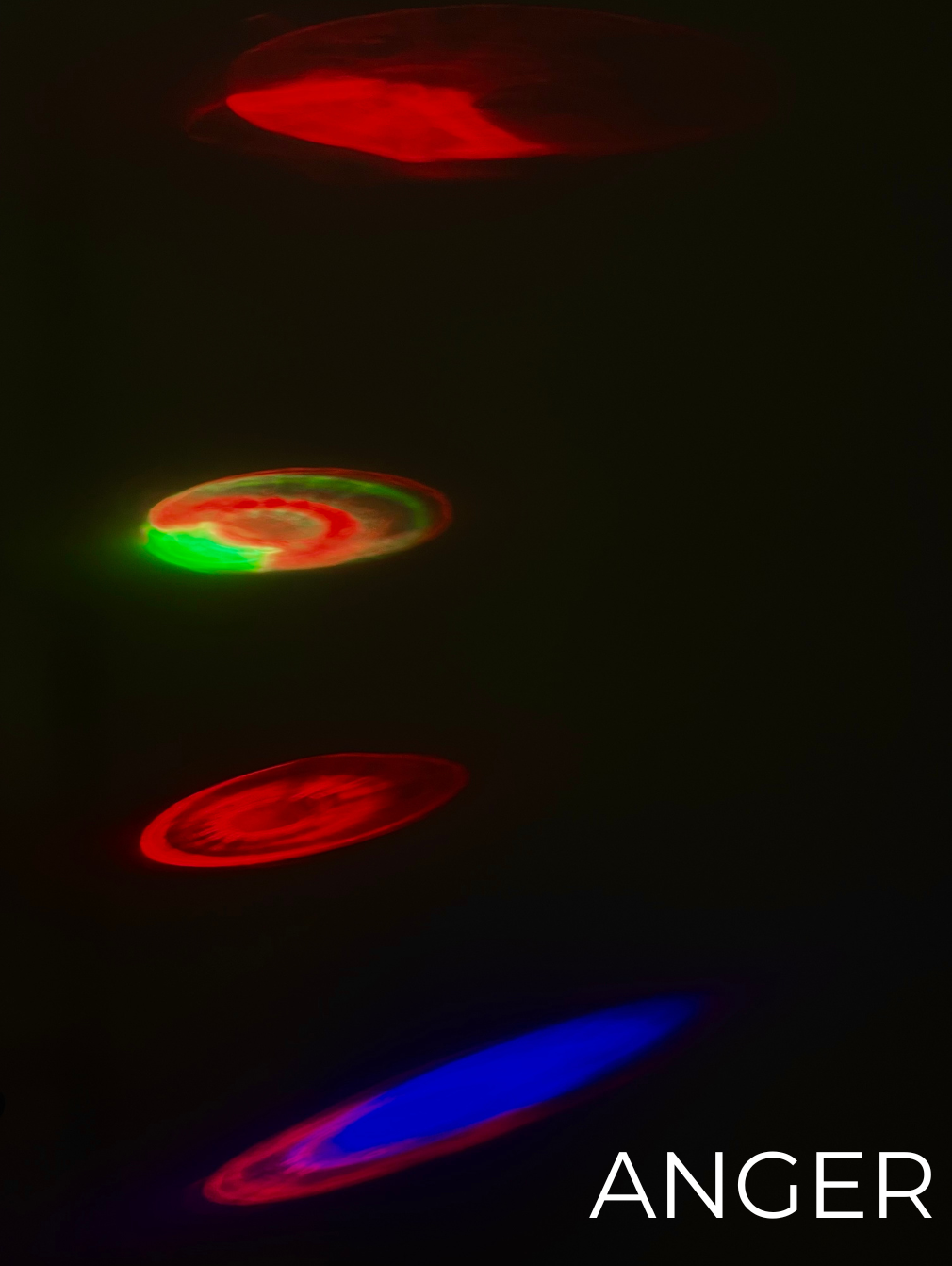 MoodSense — Three light projections showing range of emotional moods